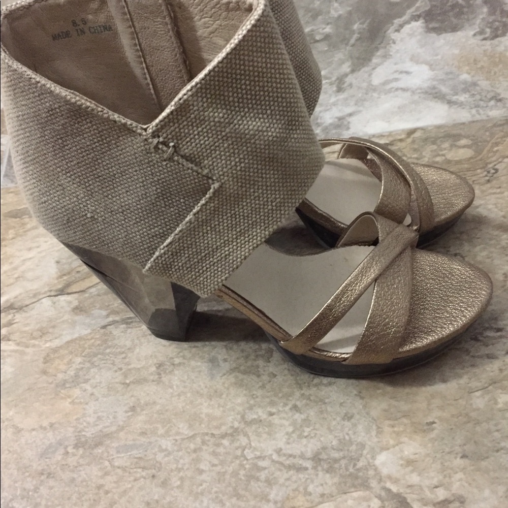 Adorable Canvas and Clear Heel Shoes